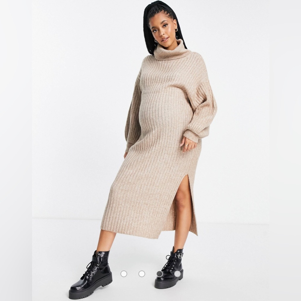 Asos Design Maternity knit turtleneck dress Sz 8. Like new. No pulls.